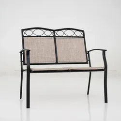 Helloshop26 - Gartenbank 2-Sitzer 96 x 54 x 58 cm ergonomischer Komfort dekorativ braunes Metall 20_0018406
