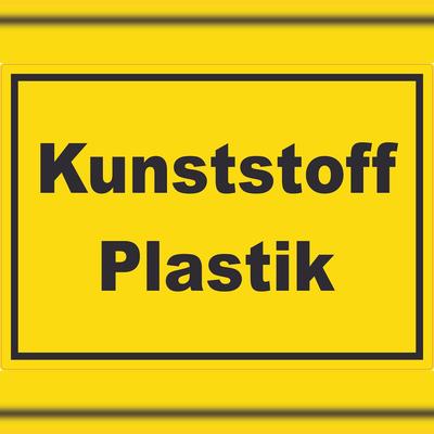 HB-Druck Kunststoff Plastik Mülltrennung Aufkleber mit Text A2 (420x594mm)