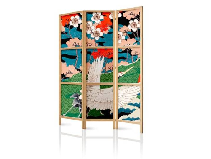 framed concept - Paravent Raumteiler aus Holz 135x172 cm, 3-teilig, einseitig, im orientalischen Stil