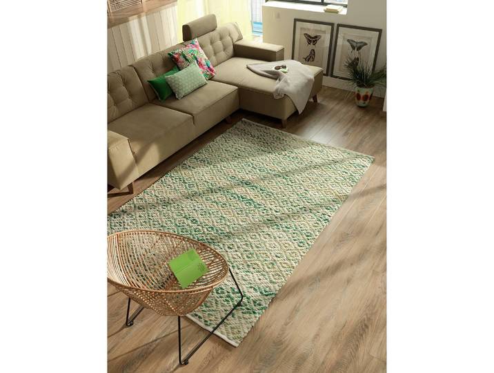Tapis Smooth Comfort Diamond Vert/Vert 85 x 155cm Laine/Coton