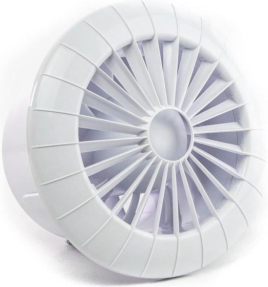Arido Badkamerventilator wandmodel met hygrostaat en vochtsensor, wit, 12 cm