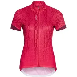 ODLO Damen Shirt Stand-up collar s/s full zip E, Größe L in Rot Rot
