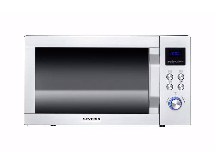 Severin MW 7777 Mikrowelle mit Grill- & Heissluftfunktion – silber