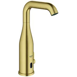 Grohe Essence E Infrarot-Elektronik für den Waschtisch, Ausladung 161mm, Batteriebetrieb 6V, verschiedene Programme, mit Mischung, 36445GN0, Farbe: Cool sunrise gebürstet