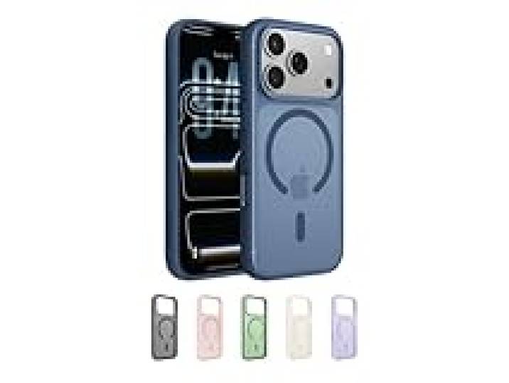 Belkin SheerForce Grip Coque iPhone 17 Pro, Coque de Protection Compatible MagSafe Design Fin, Protection avec Rainures Antidérapantes, Magnétique et Anti-Impacts- Bleu