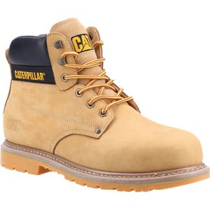 CAT Sicherheitsschuhe Powerplant GYW honig, S3, Stiefel, Stahlkappe, Nubukleder, Gr. 46