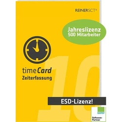 REINER SCT timeCard 10 1Jahr 500MA Jahreslizenz für 500 Mitarbeiter