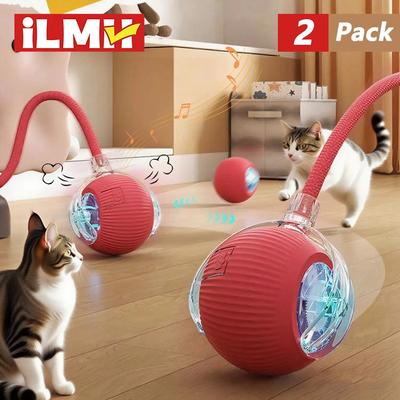 Uplifted Finds Interactive Smart Rolling Pet Ball Toy With Faux Tail For Dogs And Cats blue Smart