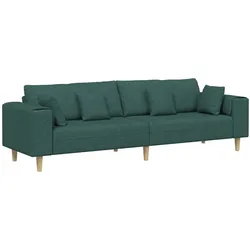 vidaXL Stoffsofa mit Kissen Dunkelgrün 208 cm Stoff