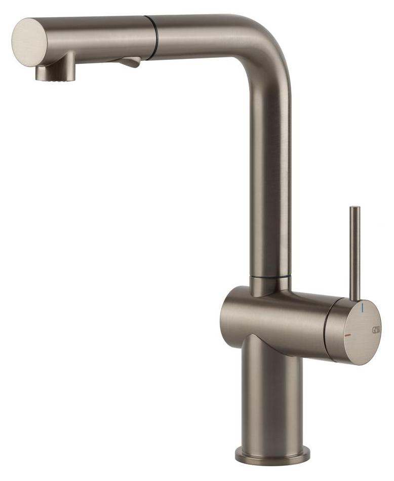 Gessi Inedito, Ziehen, Gebürsteter Stahl, Nickel, Hebelgriffe, Einzelbild, Typ L, 50 x 50 mm