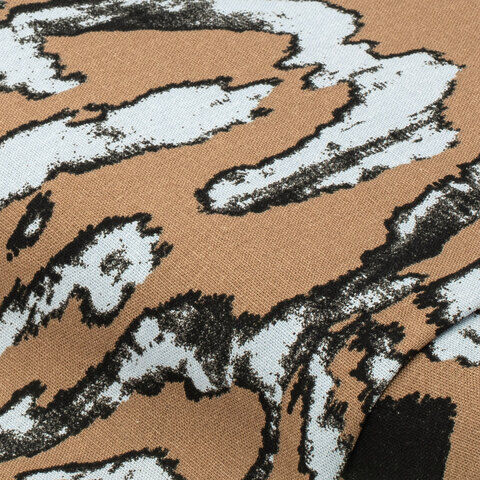 Viskose-Leinen "Modern", taupe/hellblau