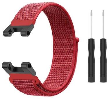 Everyday Crate Amazfit T Rex T Rex Pro Ares Nylon Watch Band Adjustable Replacement Strap red