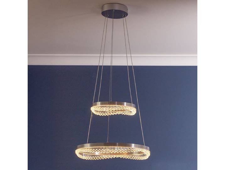 LED-Pendelleuchte Ø 50cm Silber/Silber Aluminium, pulverbeschichtet Acrylglas LED LED-Platine