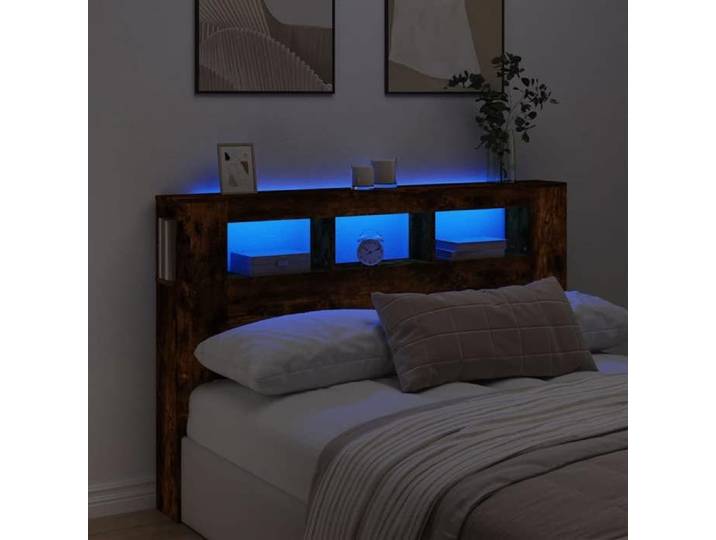 Tête de Lit à LED Tête de Cadre de Lit Accessoire de Lit Double Meuble de Chambre à Coucher Maison Intérieur 837355