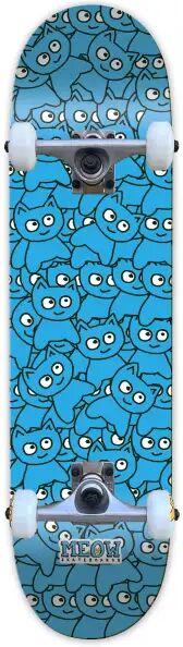 Meow Skateboards Skateboard Komplettboard Meow Sticker Pile (8.25" - Cyan)