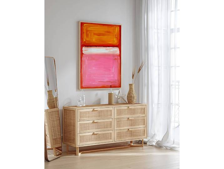 Bild Abstract Art Paint Buche Massiv, lackiert Acrylglas Multicolor 73 x 93cm