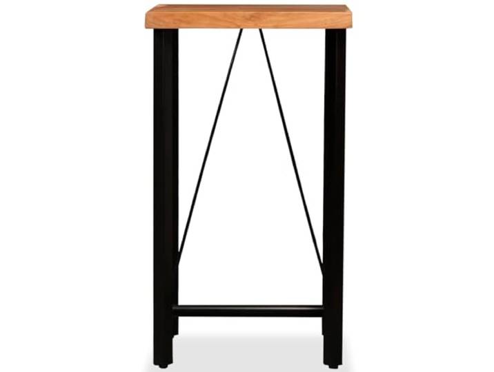 KGHERMDF Bartisch Akazie Massivholz 60 x 60 x 107 cm Handgefertigt, Stahlbeine, Industrie Design, Robust, Einfache Montage