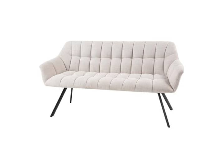 Riess Ambiente Sitzbank Papillon - 165x65cm - Champagner beige - Metall montiert geliefert, hohe Belastbarkeit, hoher Komfort, pflegeleicht, Armlehnen, Ziersteppung, modernes Design
