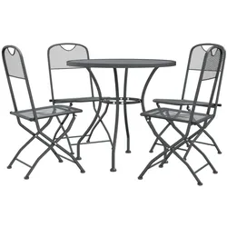 Helloshop26 - Garten-Essgruppe 5-tlg. Metall-Drahtgeflecht Anthrazit 02_0014774