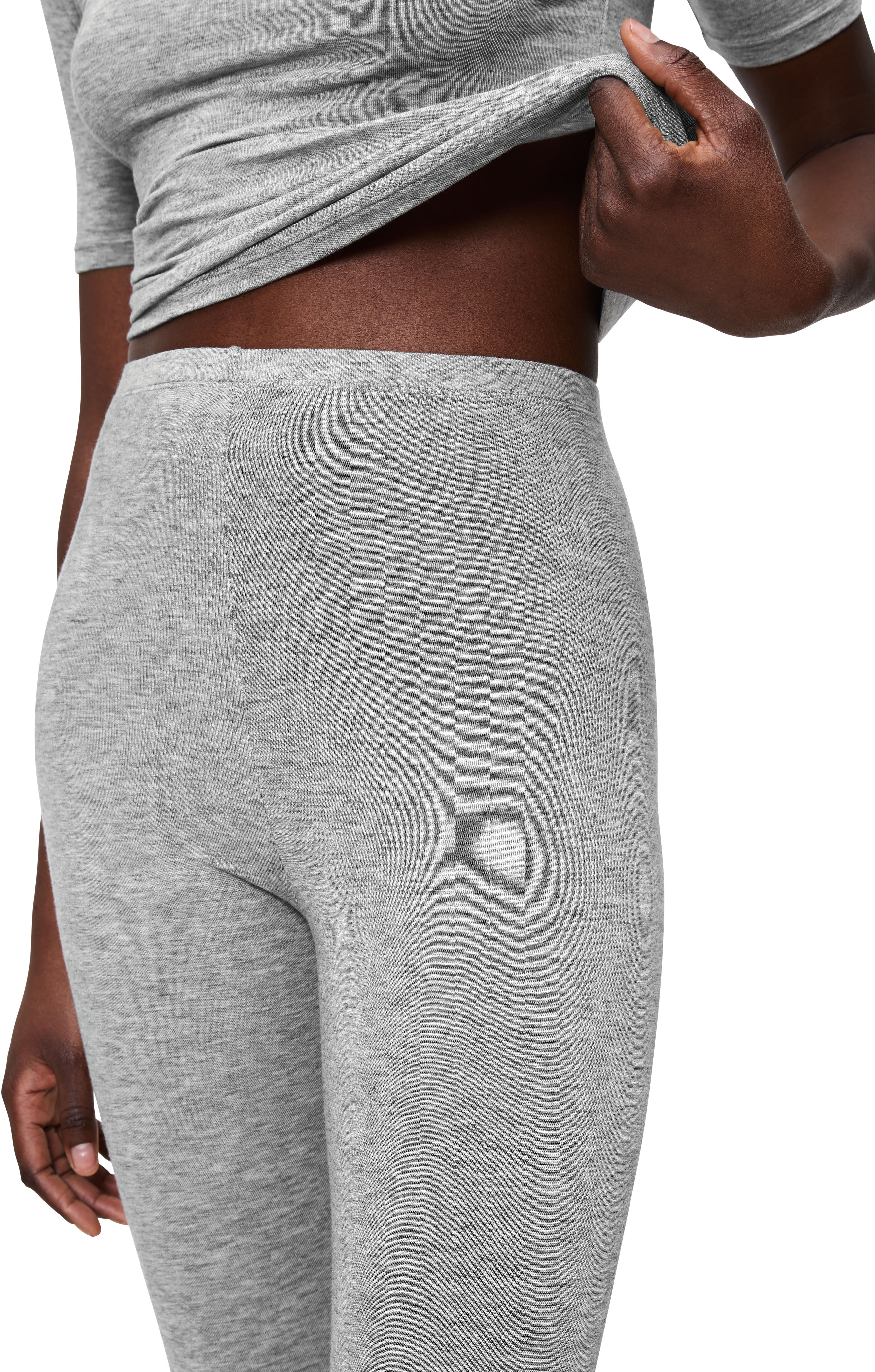 Leggings TRIUMPH "Beauty Layers Leggings Wool", Damen, Gr. S, N-Gr, grau (medium grau melange), Single Jersey, Obermaterial: 100% Wolle, meliert, bequem lang, Hosen Leggings, Reine Wolle, wärmend medium grau melange S, N-Gr