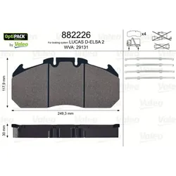 Bremsbelagsatz Scheibenbremse VALEO 882226