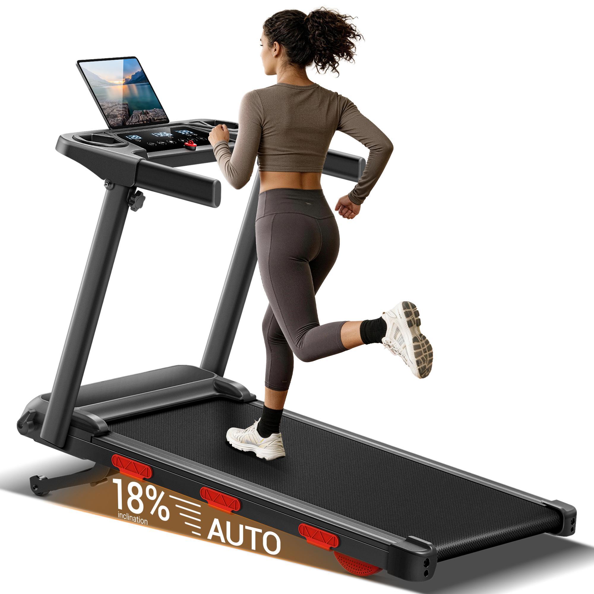 ROBORE SF60 Laufband mit 18 % elektrischer Steigung, 12 km/h, 3,0 PS Motor, klappbar, LED-Display, bis 160 kg
