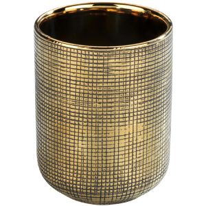 Wenko Zahnputzbecher Rivara, gold, aus Keramik, 7,5 x 9,5 cm, 200 ml