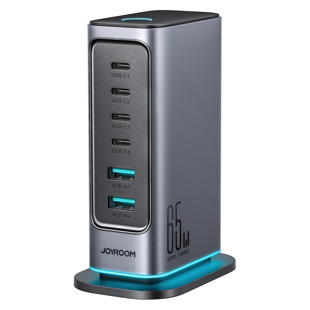 Joyroom 6 in 1 Multi USB charger (65 W, 6 Ports) (JR-TCM02)