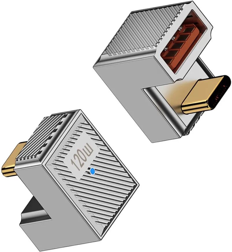 INF USB A Buchse auf USB-C Stecker U-förmiger Adapter 120W mit Kontrollleuchte