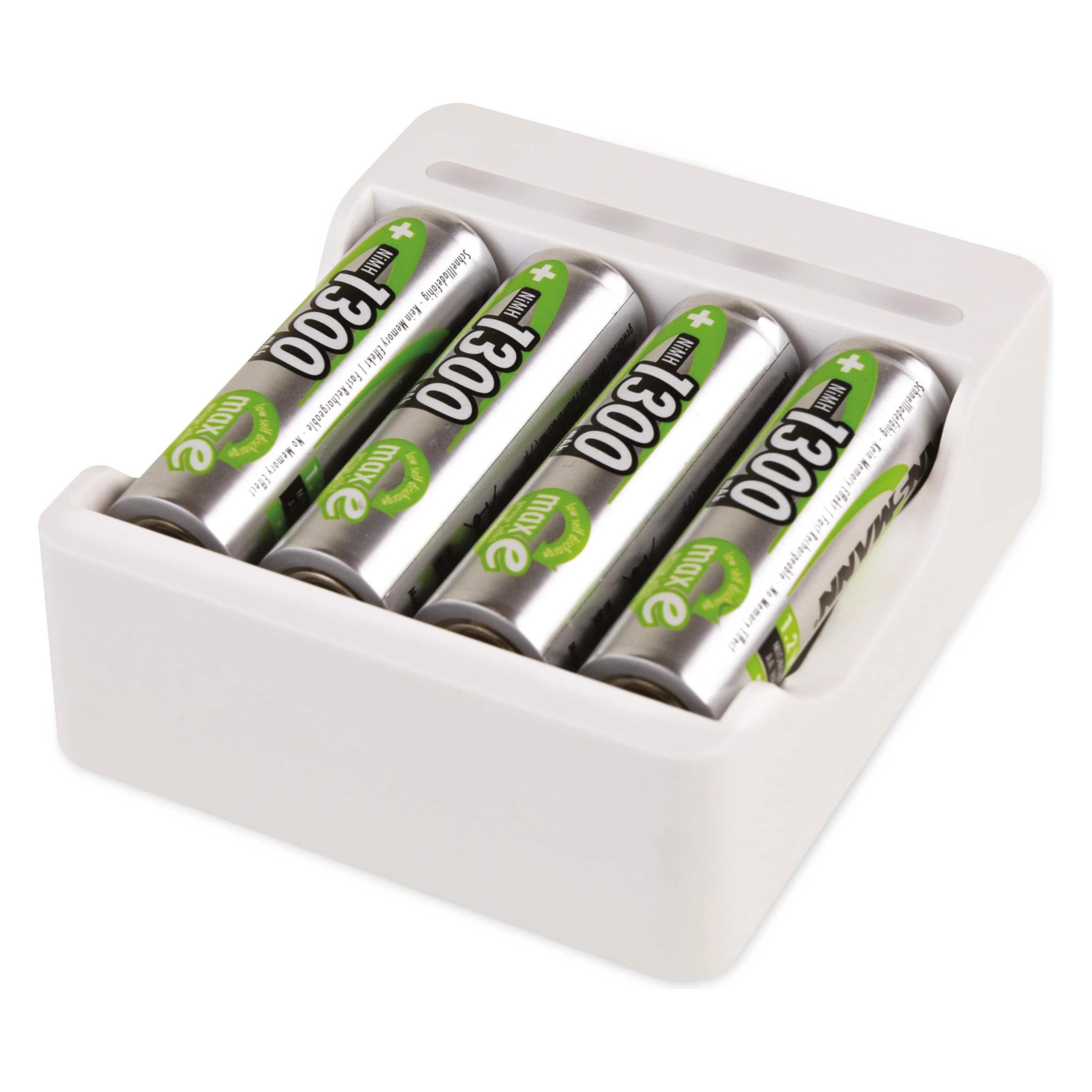 Ansmann Ladegerät Basic IV inkl. 4 x AA 1300mAh Akku (4 Stk., AA) (1001-0120-01)