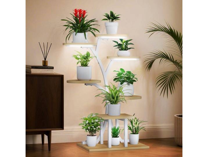 Support Plantes Interieur avec Lampes de Croissance 7 Niveaux Porte Plante Interieur 110cm Etagere Plantes Interieur le Balcon