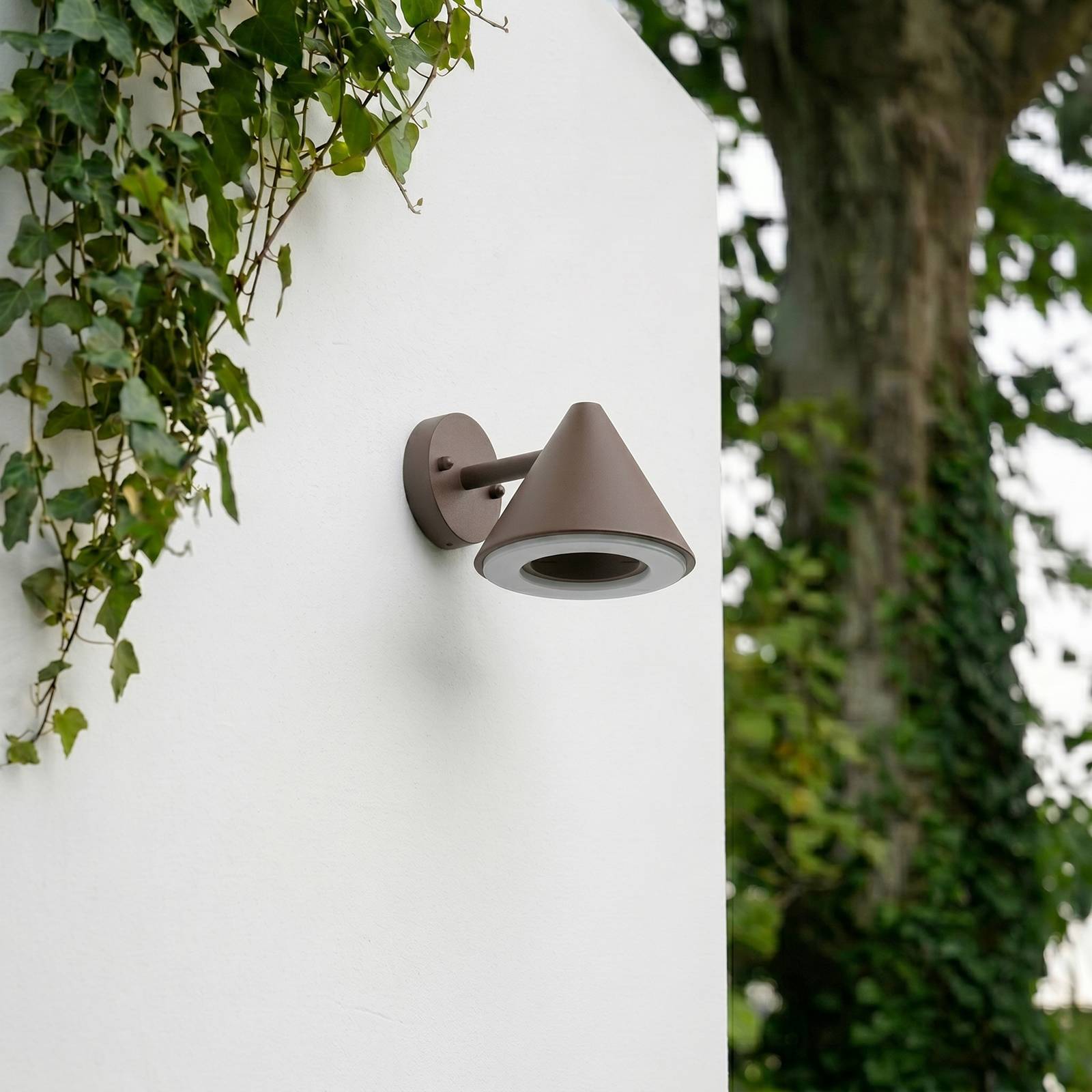 Außenwandleuchte Soran Lindby, braun / rost, Metall, Modern, Wandleuchte außen