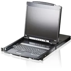 ATEN CL5800N UK Dual Rail 19"-LCD-Konsole, 19" 1HE (PS/2-USB, VGA) UK-Layout