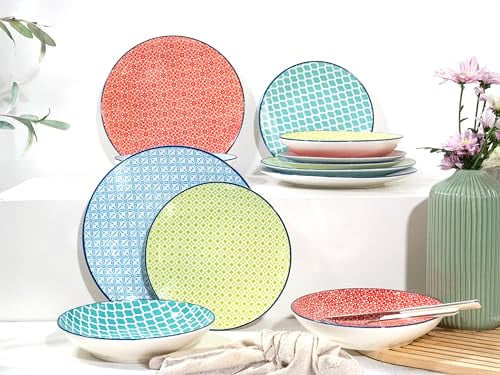 CreaTable Mediterraan 12-delige servieset van keramiek, meerkleurig
