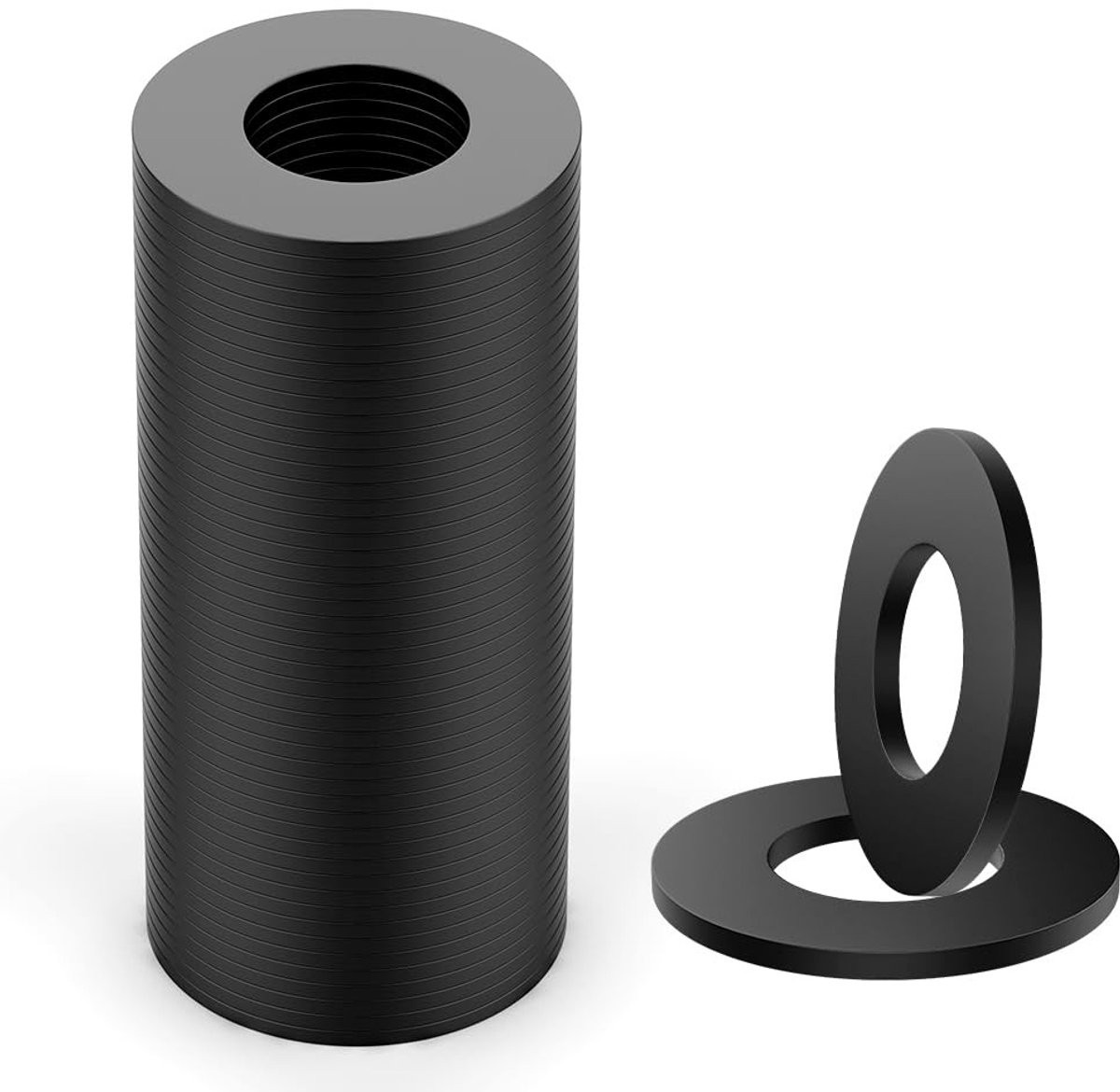 Dailygoods Platte sluitringen, 50 stuks, zwart, koolstofstaal