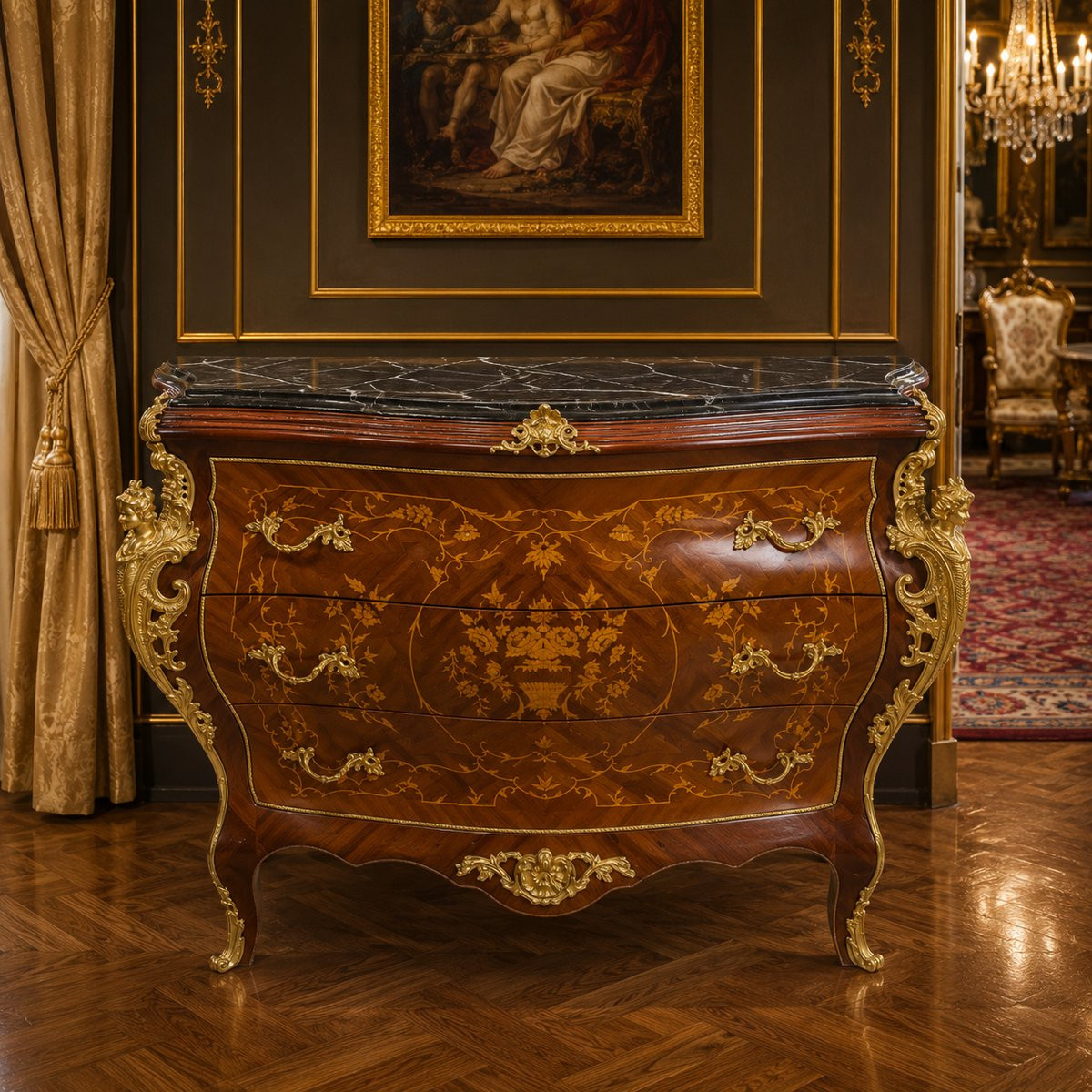 Megabarok Commode Louis Marqueterie