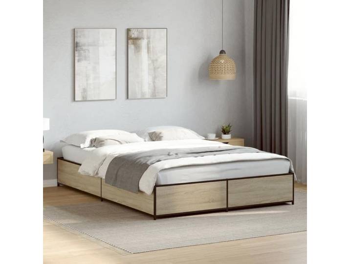 SALE 2025 Structure/Cadre de lit - Lit 2 personnes - chêne sonoma - 120x190 cm 35.08 Kg 4099