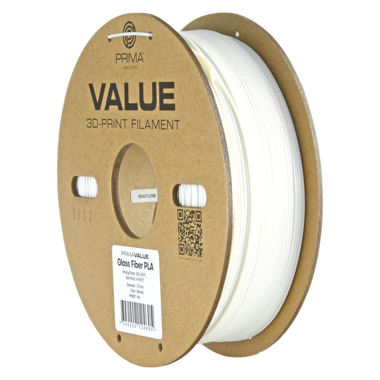 Prima Creator PrimaValue PLA Glass Fiber (PLA, 1000 g, 1.75 mm) (PV-PLA-GF-175-1000-NA)