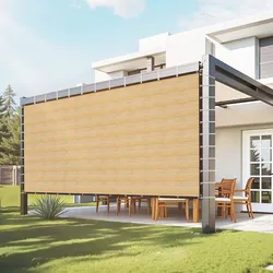 VEVOR 90 % Sonnenschutztuch Sichtschutz Schattenabdeckung (366 x 610 cm) für Pergola mit Edelstahlösen, Sonnensegeltuch mit 160 g/m2 HDPE-Material, für Outdoor Terrasse Garten Hinterhof (Beige)