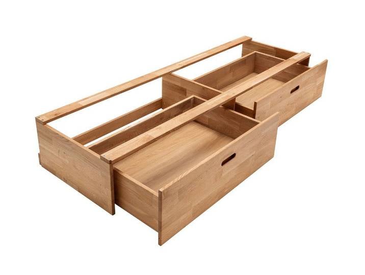 Schubladen-Set für Bett 'Grace' 2er-Set Wildeiche geölt
