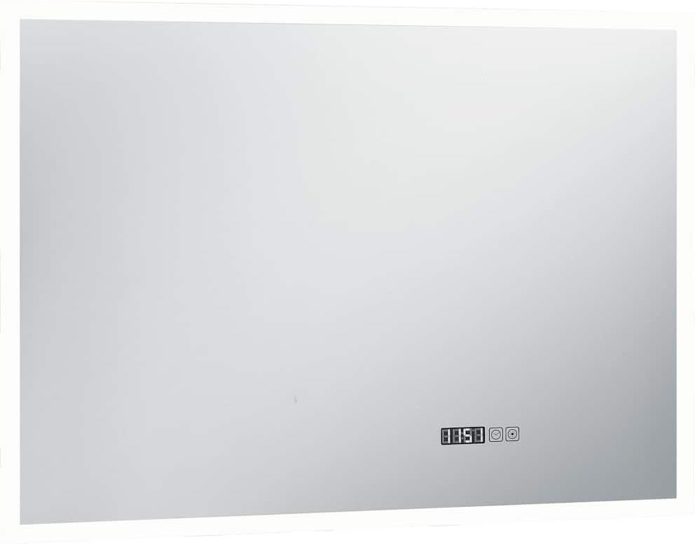 vidaXL Miroir à LED et capteur tactile et affichage d'heure 100x60 cm