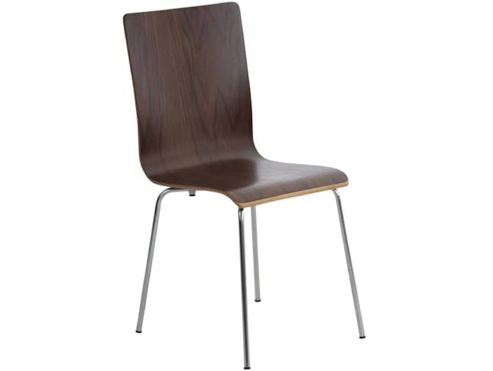 CLP Besucherstuhl Pepe I Ergonomisch Geformter Lehnstuhl Mit Holzsitz I Stabiles Metallgestell I Komfort Und Stil Mit Robuster Konstruktion Farbe walnuss