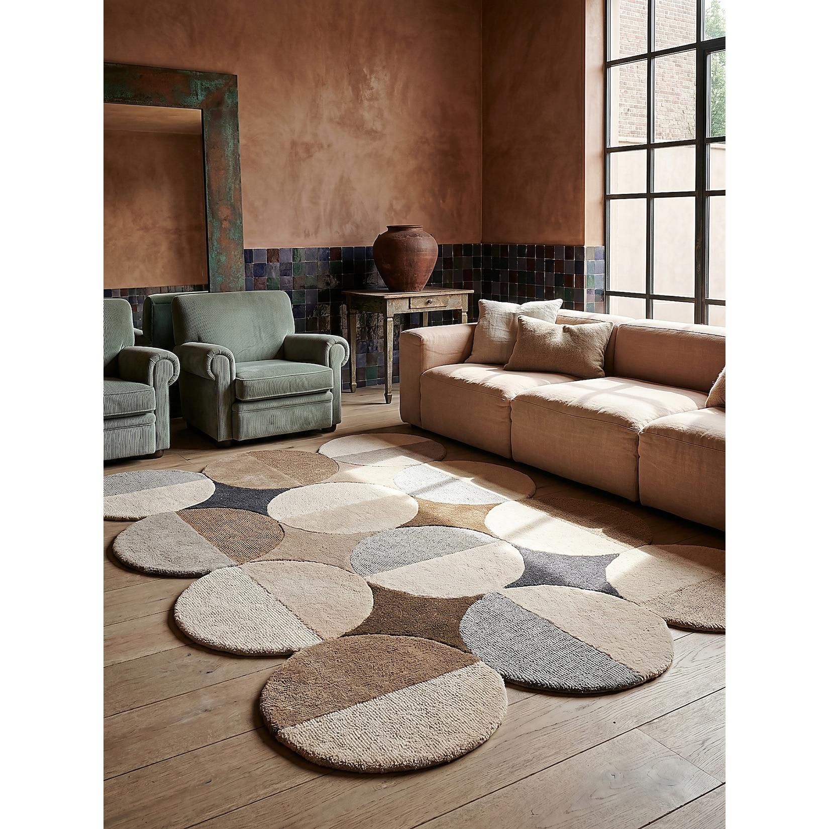 Wollteppich modern Beige-Braun 120 x 170 cm - HALLEIN Kadima Design