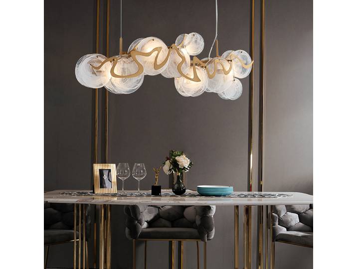 Nouvelle Tendance 2026 Lustre de Plafond en Verre LED E14 Dimmable pour Décoration Intérieure, Lampe Suspendue pour Salon et Salle à Manger