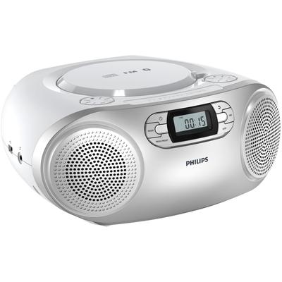 PHILIPS Boombox "TAZ2000S/10", weiß (silber), B:28,5cm H:12,5cm T:24,5cm, Radios