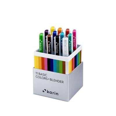 KARIN Marker Realbrush PRO Basic Colors, 12er Pinsel Set + Blender