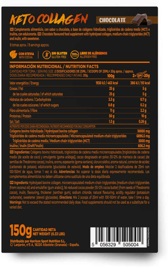 HSN Keto colagénio hidrolisado (bovino) em pó 150g chocolate - Saúde articular - Polvo - 8 Serviços