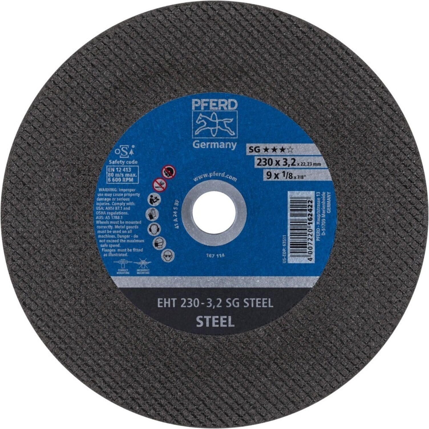 Pferd Trennscheibe gerade A24SSG 230x3,2mm (61328222)