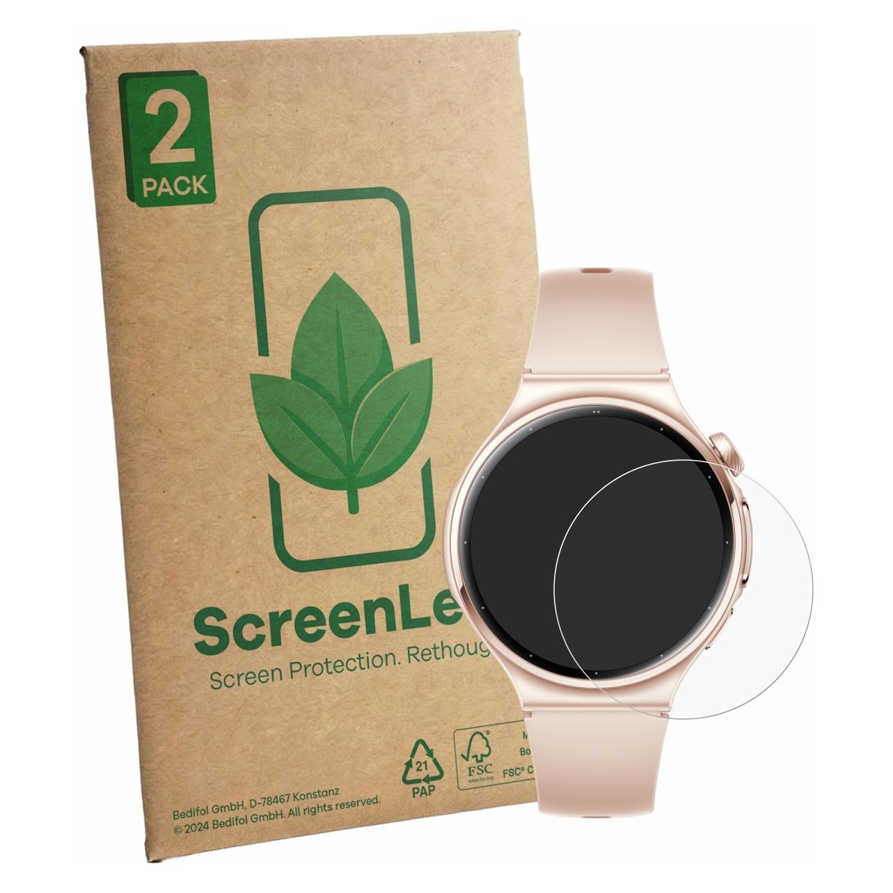 ScreenLeaf Schutzfolie für Huawei Watch 6 42 mm Displayschutz Display Schutz Folie Klar Transparent (6164817)