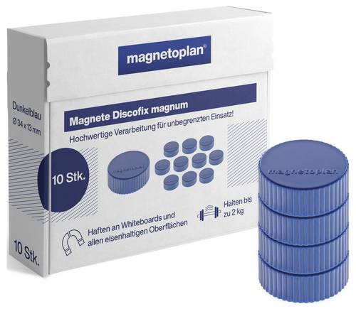 Magnet Super D.34mm dunkelblau MAGNETOPLAN